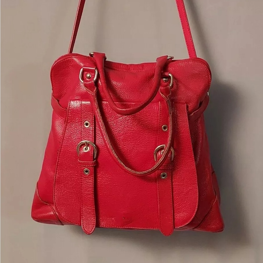 Vintage Elen Gotti Vera Pelle Red Leather Bag